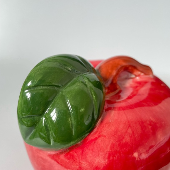 Vintage handmade Ceramic Coin bank Apple shaped piggy bank - Picture 8 of 10